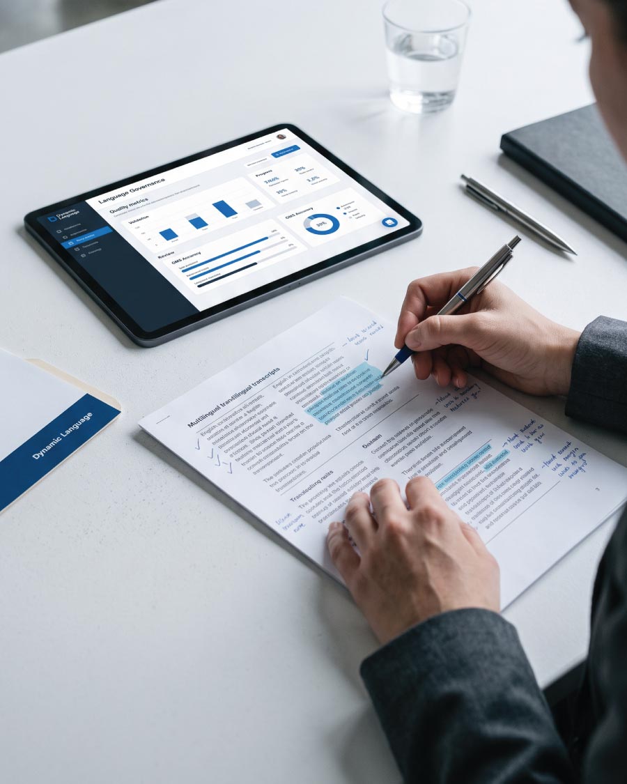 Reviewing translated documents with AI-assisted quality checks