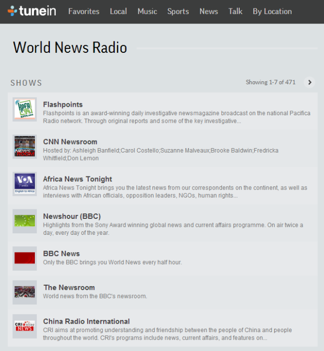 You can listen to radio stations around the world!